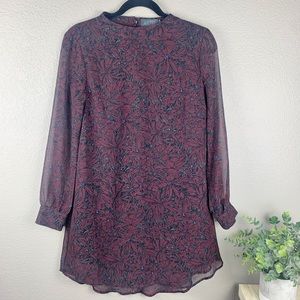 ASTR Maroon Dress Long Sleeves